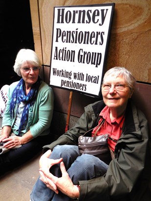 Audrey on Active service with the Hornsey Pensioners 2015