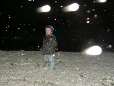 Declan enjoying the last snow