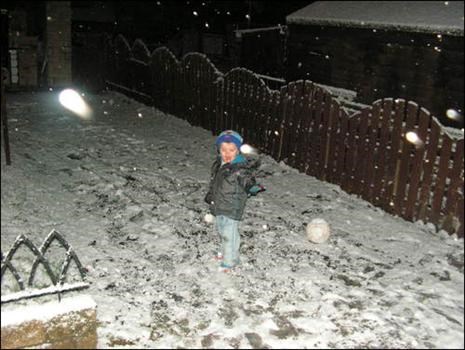 Declan in the snow