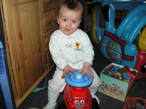 Declan on his tractor