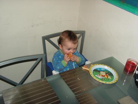 Declan enjoying his cake