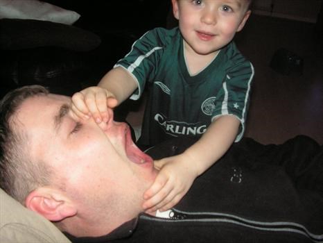 Declan trying to be a dentist on the 10th of January 2008