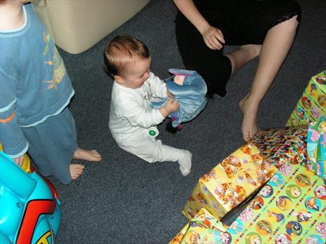 Declan loving his presents