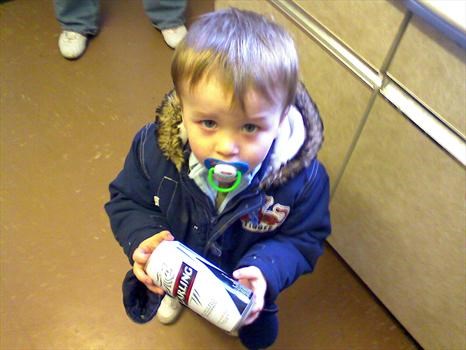 Declan stealing his Daddy's beer on the03.28.07