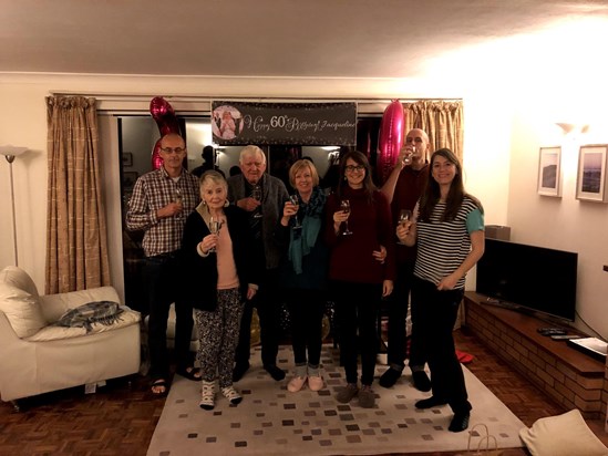 Celebrating Jacqueline’s 60th in November 2018 in Great Malvern 