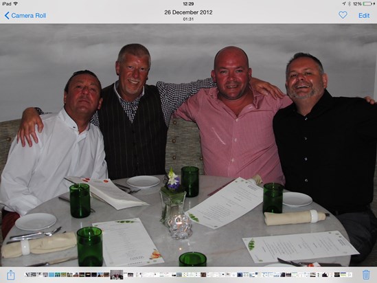 Our favourite Christmas dinner at St.James, Miami - David, George, Kevin and John. Xxx