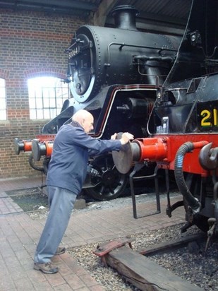 So much trying to push the engine at Railway museum in Sheffield  September 2011