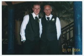 steve and wayne at vicky and richards wedding 2005