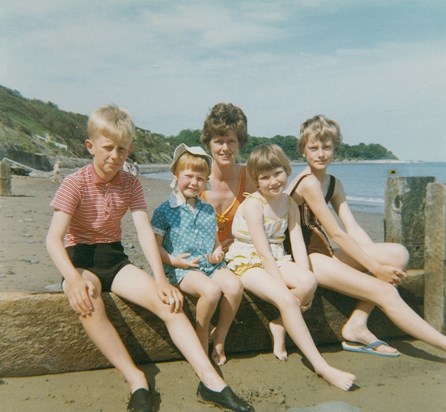 Jon, Carol, Mum, Jill & Babs mid sixties - Jill second from right
