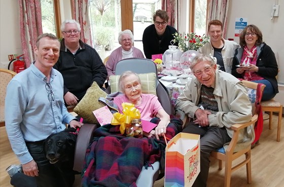 Joy's 90th Birthday with Charles, family and friends