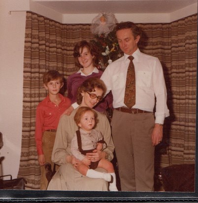 Jennifer, Derek, Demelza, Adam and Matthew Christmas 1980, Cuxton