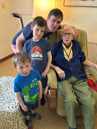 With great-grandsons 