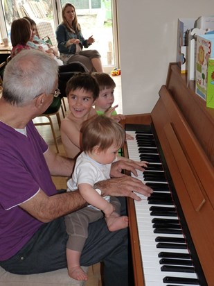 Piano Playing with the Boys