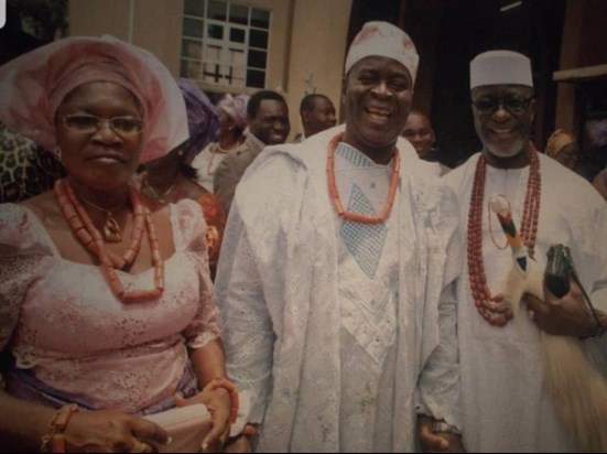 Emma, Pat and a fellow Knight at his son's wedding in lagos 2012