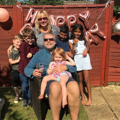 John with 5 of his 6 Grandchildren 