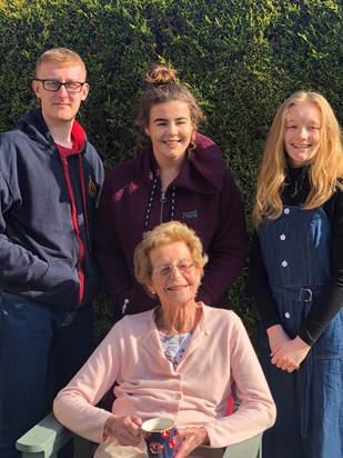 Eileen with her beloved Grandchildren