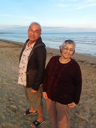 Dulal and Shefali at the beach. 