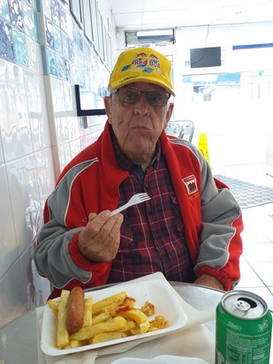 Enjoying a well deserved chippy 