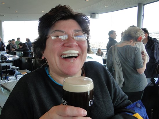 Enjoying the Guinness in Dublin