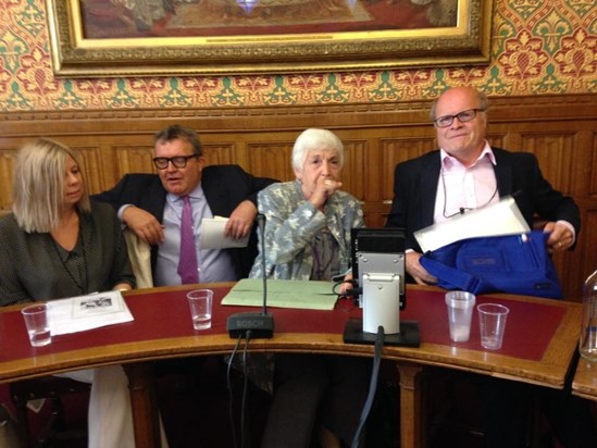 Geoff's memorial service at the House of Lords, 13.9.17 - Jane, Tom Watson MP, Baroness Gould, Bert Clough