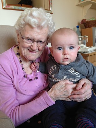 Gran and Henry. From Barrie and Jane. Xxx