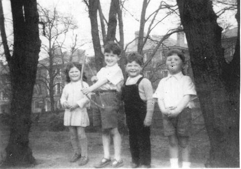 Didi with Cousin Mike,  brother Patrick,  and Cousin Ged 1950s