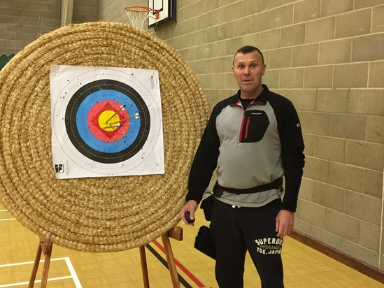 IMG 1472 Bryan came to try archery 24th April 2016