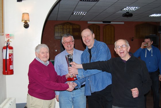 Wally Wake presents Willis Cup to winning captain 24th March 2013