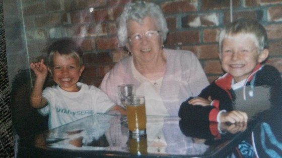 Great Grandma happiest with her family around her.