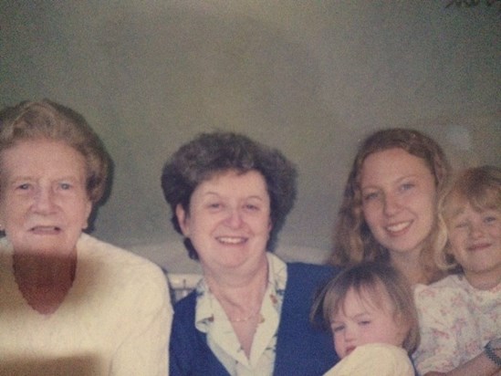 Abigail's christening with Big Nanny, Nanny, Susie and Ginny