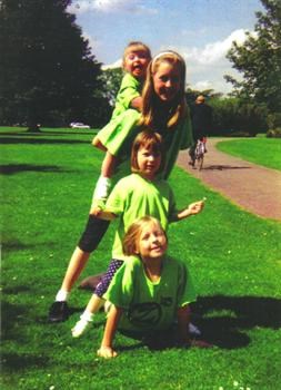 Lia in Cambridge with her sisters ' The Green children'