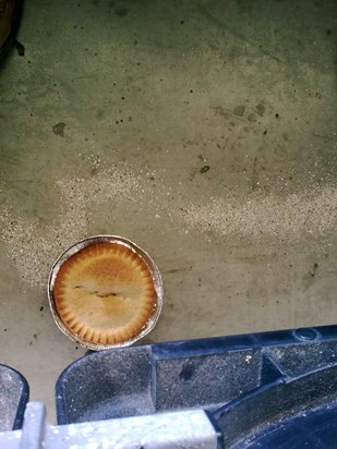 One last pie at footy mate! Liverpool home last season and under my seat for old times sake you stay