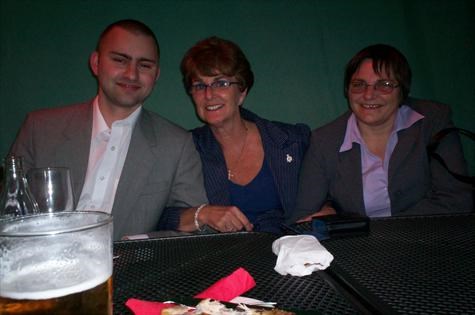 At Daves Funeral.. 29th september 2008 His son david, with Mags and Dot