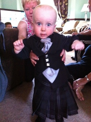 Mo showing off her handsome Jack in his kilt x