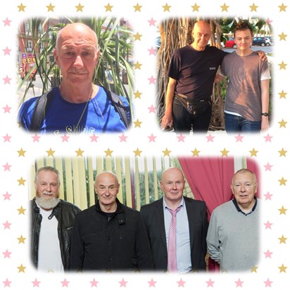 Iain with our son Luke, younger brother Norman, twin Eddie and eldest brother George 