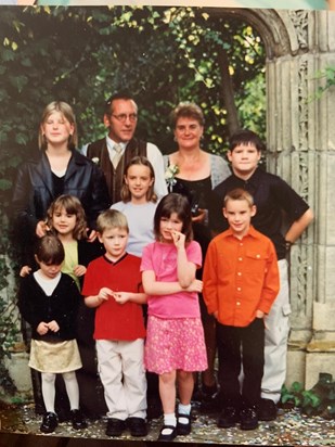 Heather with her late husband David Clarke & her 8 Grandchildren