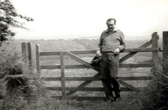 Paul at gate in Dorset