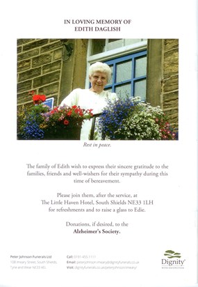 Edith's Order of  Service 12