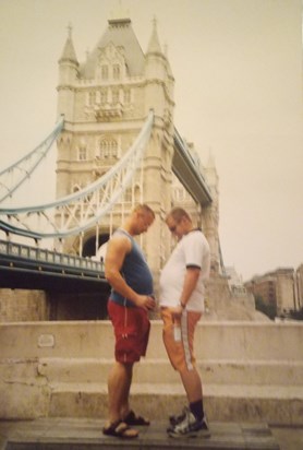 Belly Competition London August 2000 Lars and Stefan. Have been best friends from 1987 to 2000 than we lost track