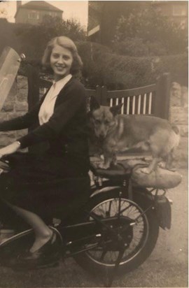 Mum and her beloved dog, Sandy