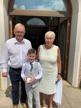 Mum & Dad with Eli at his Baptism 