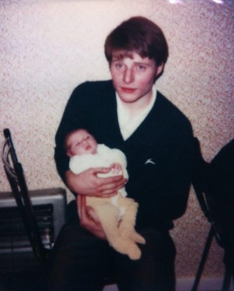 Roy 1980 with new born Kellie cox