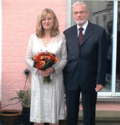 Jane and Jim Root on Jane's wedding day