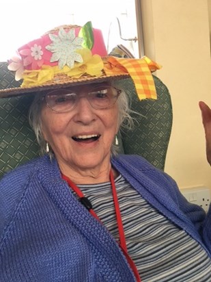 Mum wearing her Easter bonnet this year