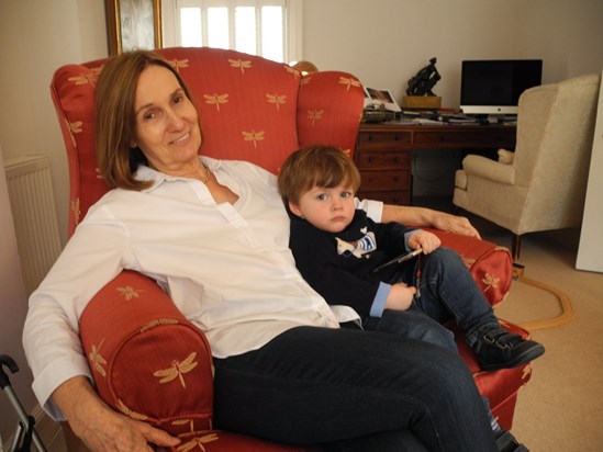 April 2016 in her London home: Marion with beloved grandson, Oscar