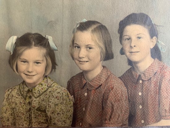 Barbara in the middle with her sister Beryl (right) and cousin Margaret 