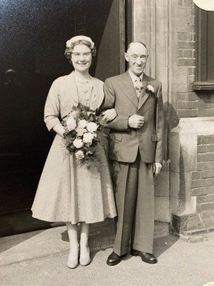 Barbara on her wedding day with her dad 