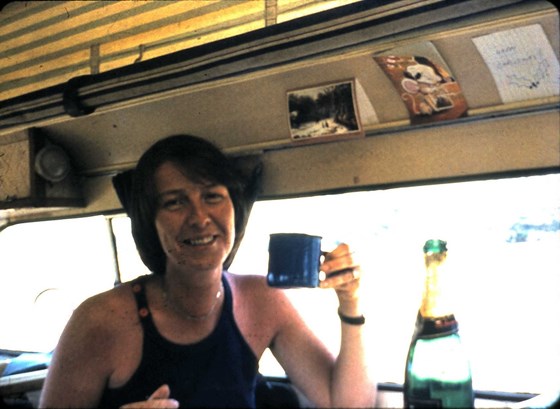 Champagne in the camper van!