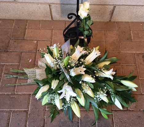 Floral tribute for David Crawford
