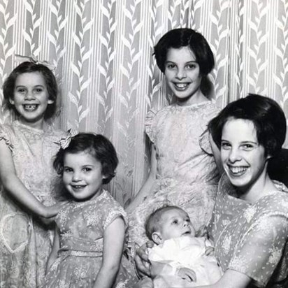 Mum, Elizabeth, Frances, Susan and baby Robert. 